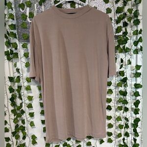 JF J.Ferrar Men's Short Sleeve Beige Tee